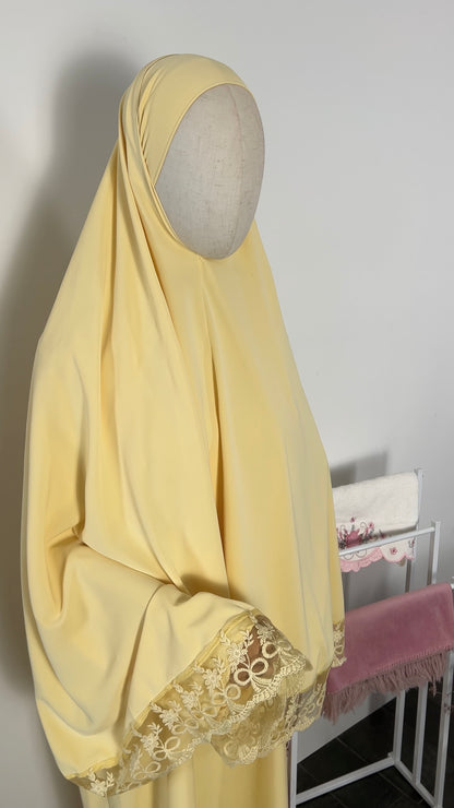 LACE KHIMAR SET BUTTERYELLOW