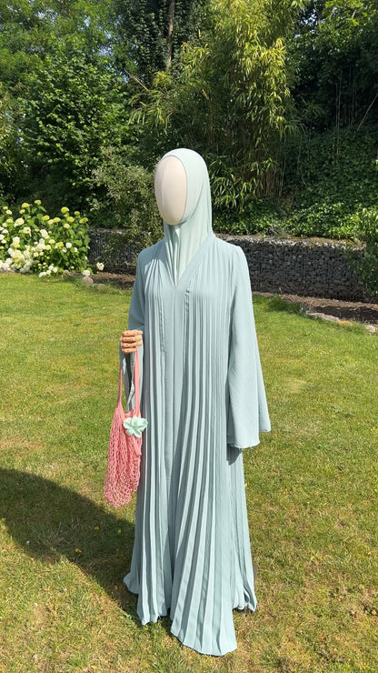 PLEATED DRESS BLUE MINT