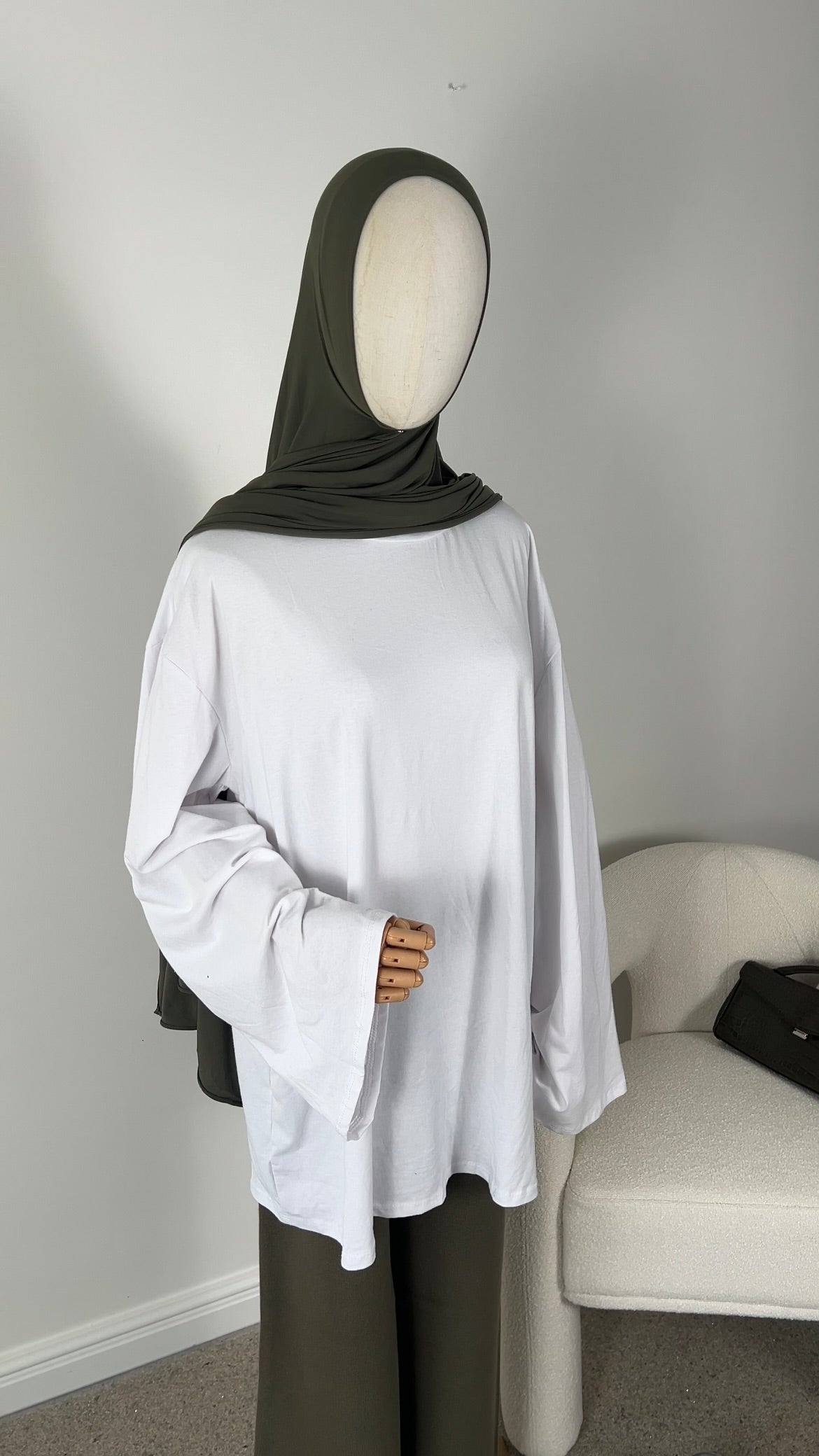 COTTON EXTRA LONGSLEEVE WHITE