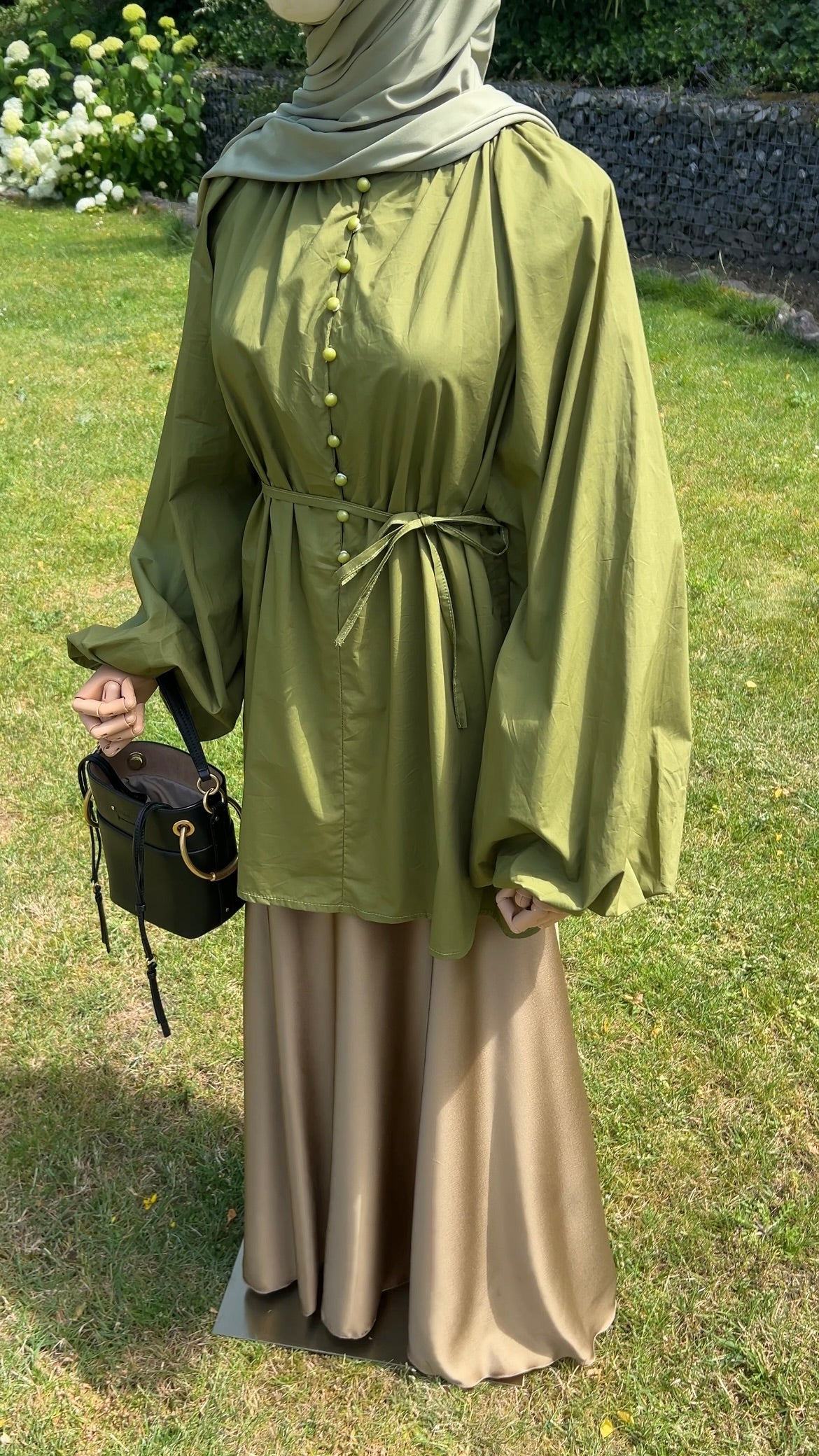 COTTON PUFF TOP OLIVE