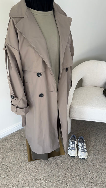 PREMIUM TRENCH COAT TAUPE