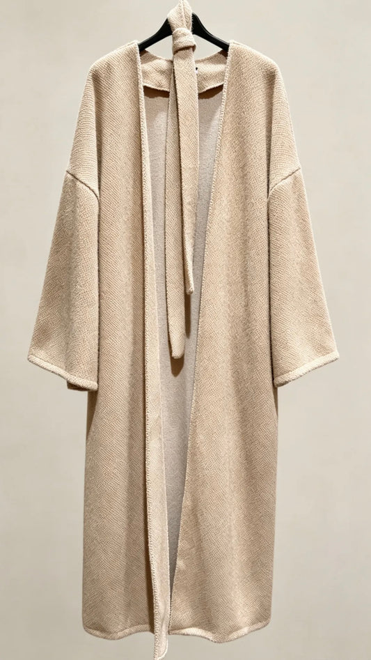 BEIGE TEDDY ABAYA COAT