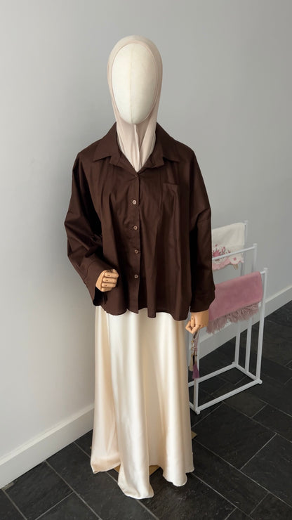 OVERSIZED SHIRT BROWN