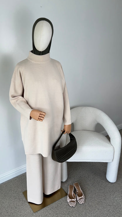 COTTON KNITTED SET BEIGE