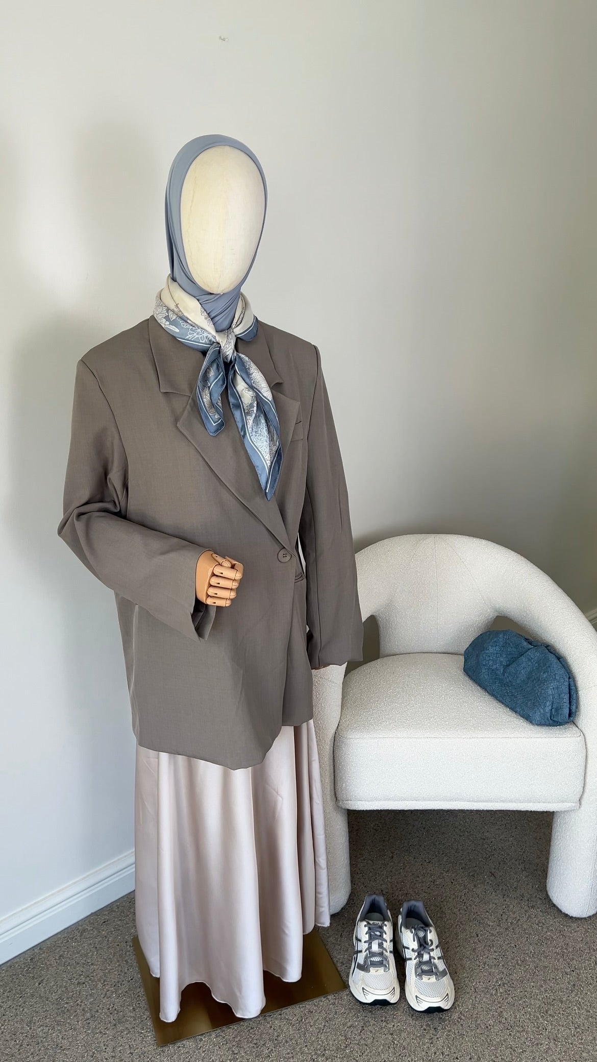 BUTTON BLAZER TAUPE