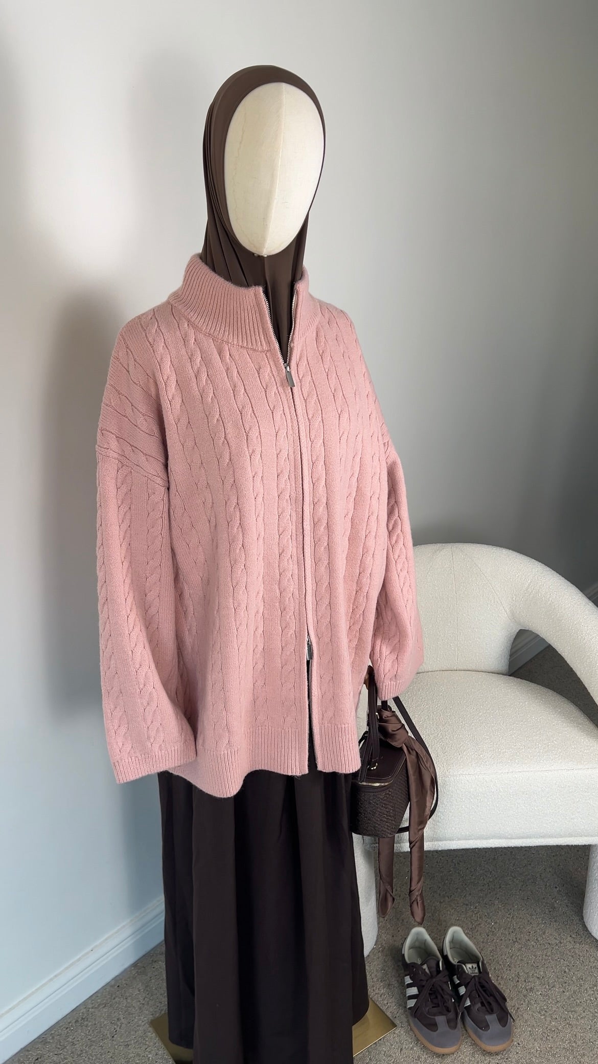 CABLE ZIPPER PINK
