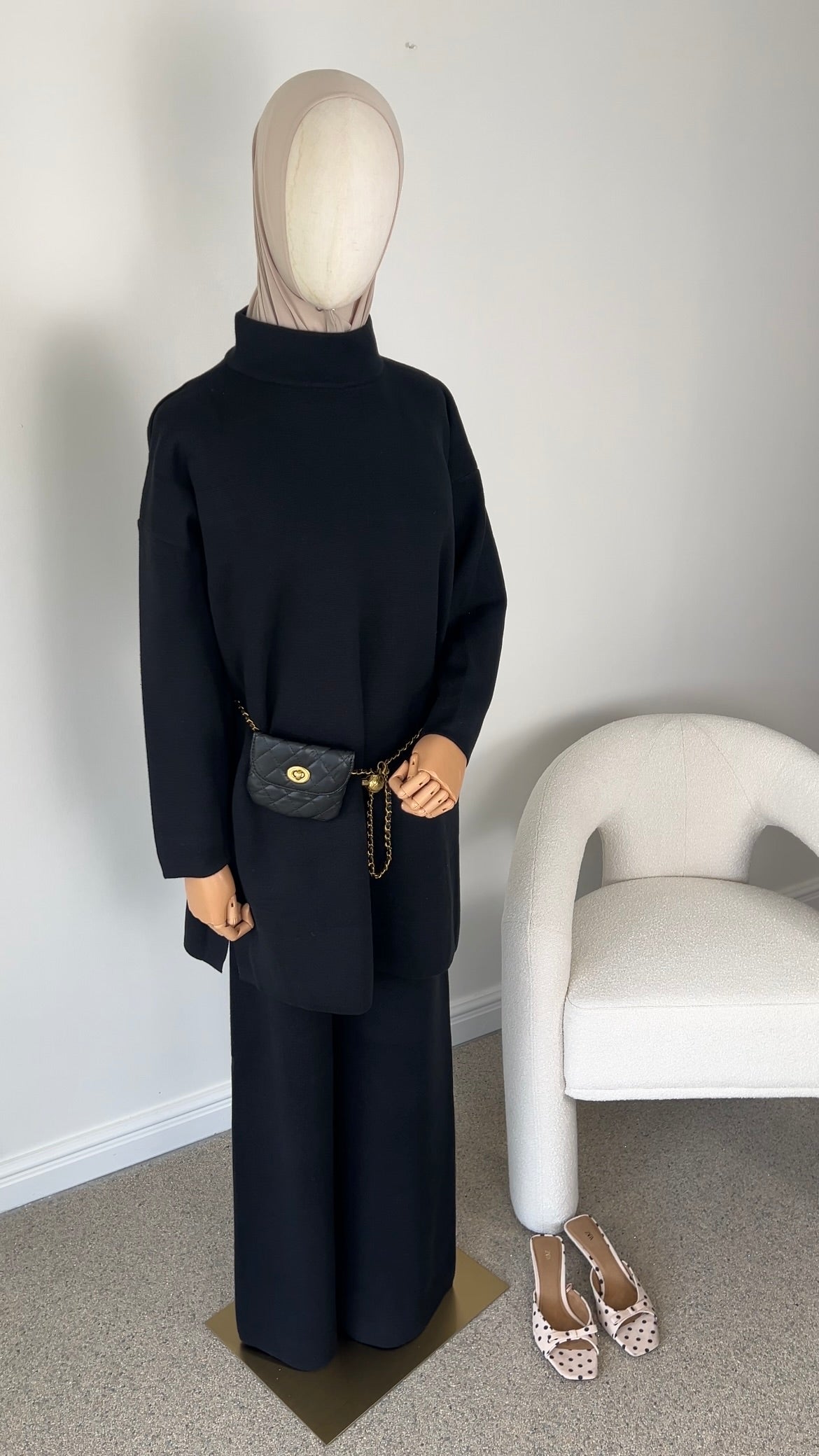 COTTON KNITTED SET BLACK