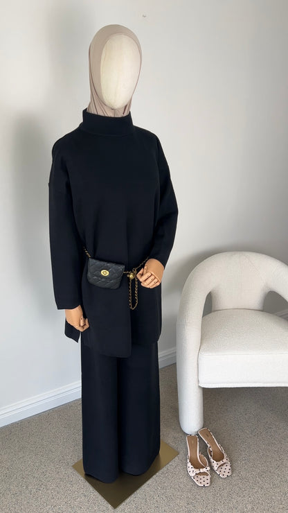 COTTON KNITTED SET BLACK