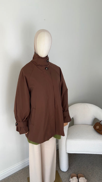 TRENCH COAT MIDI BROWN