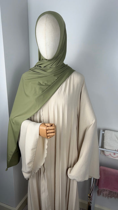 BEIGE PLEATED DRESS