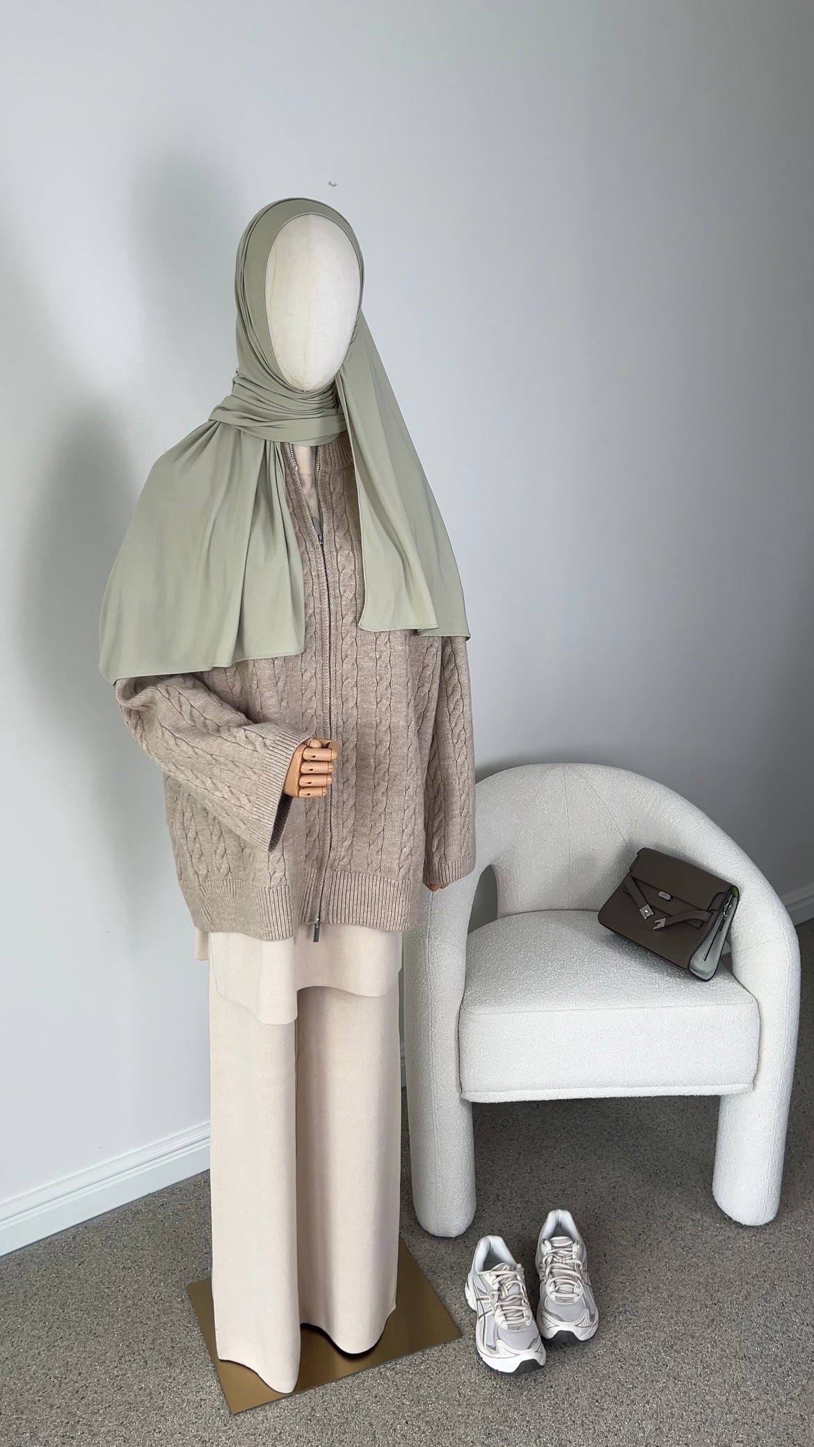 CABLE ZIPPER BEIGE