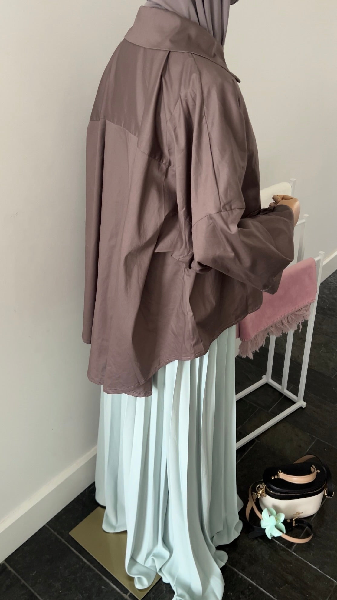 OVERSIZED SHIRT TAUPE