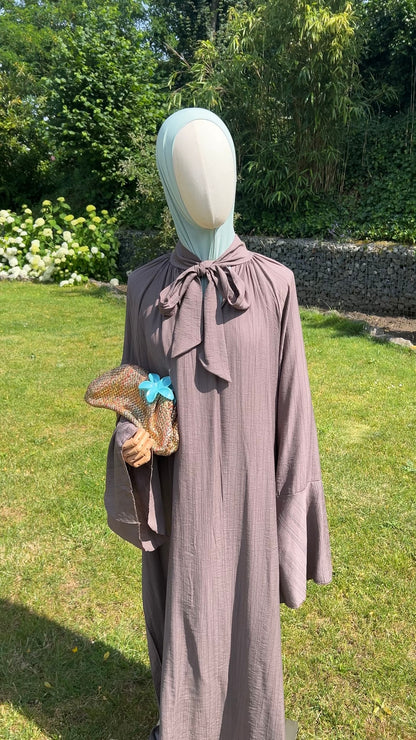 AIRY TIE DRESS TAUPE