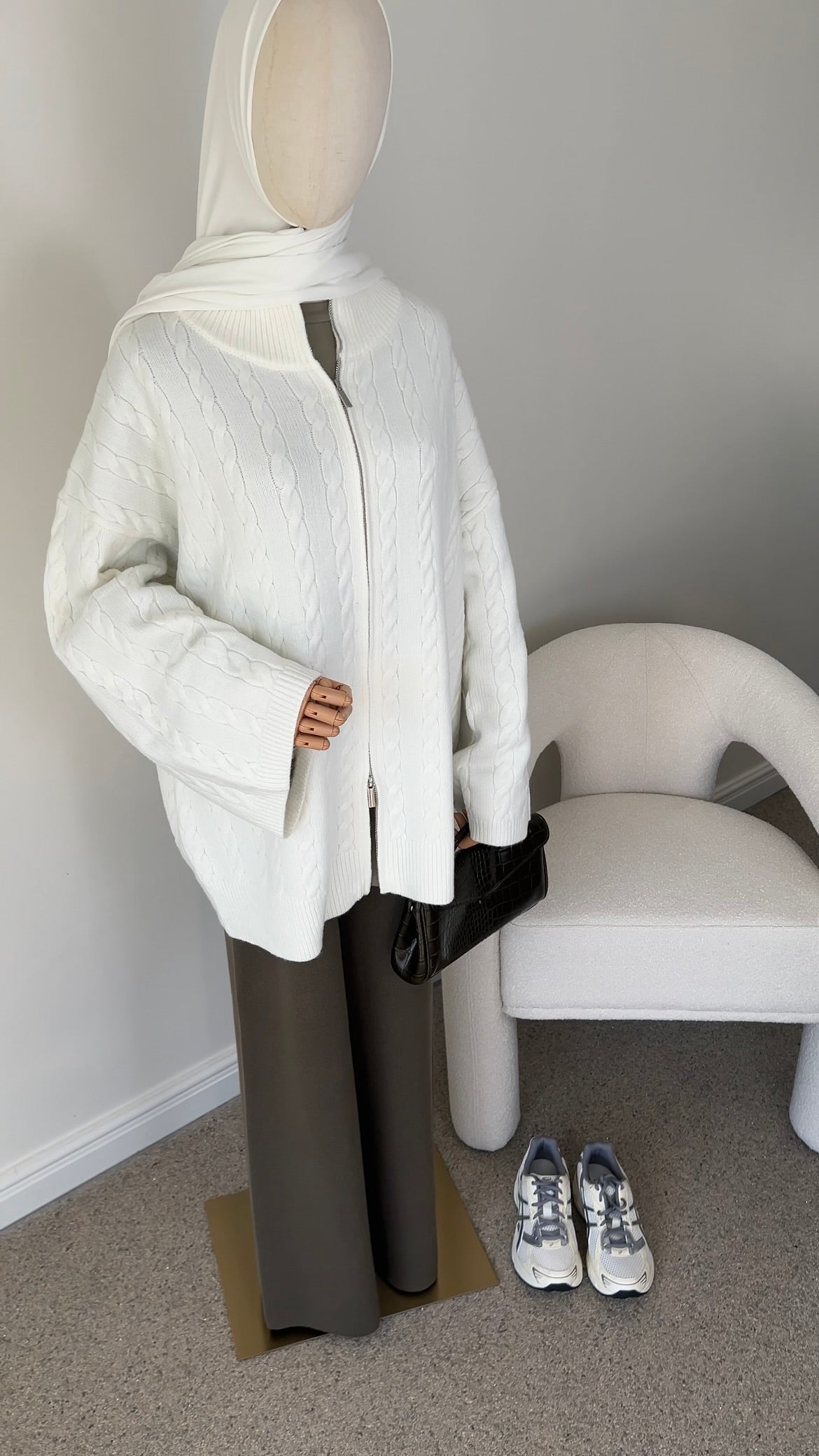 CABLE ZIPPER OFF WHITE