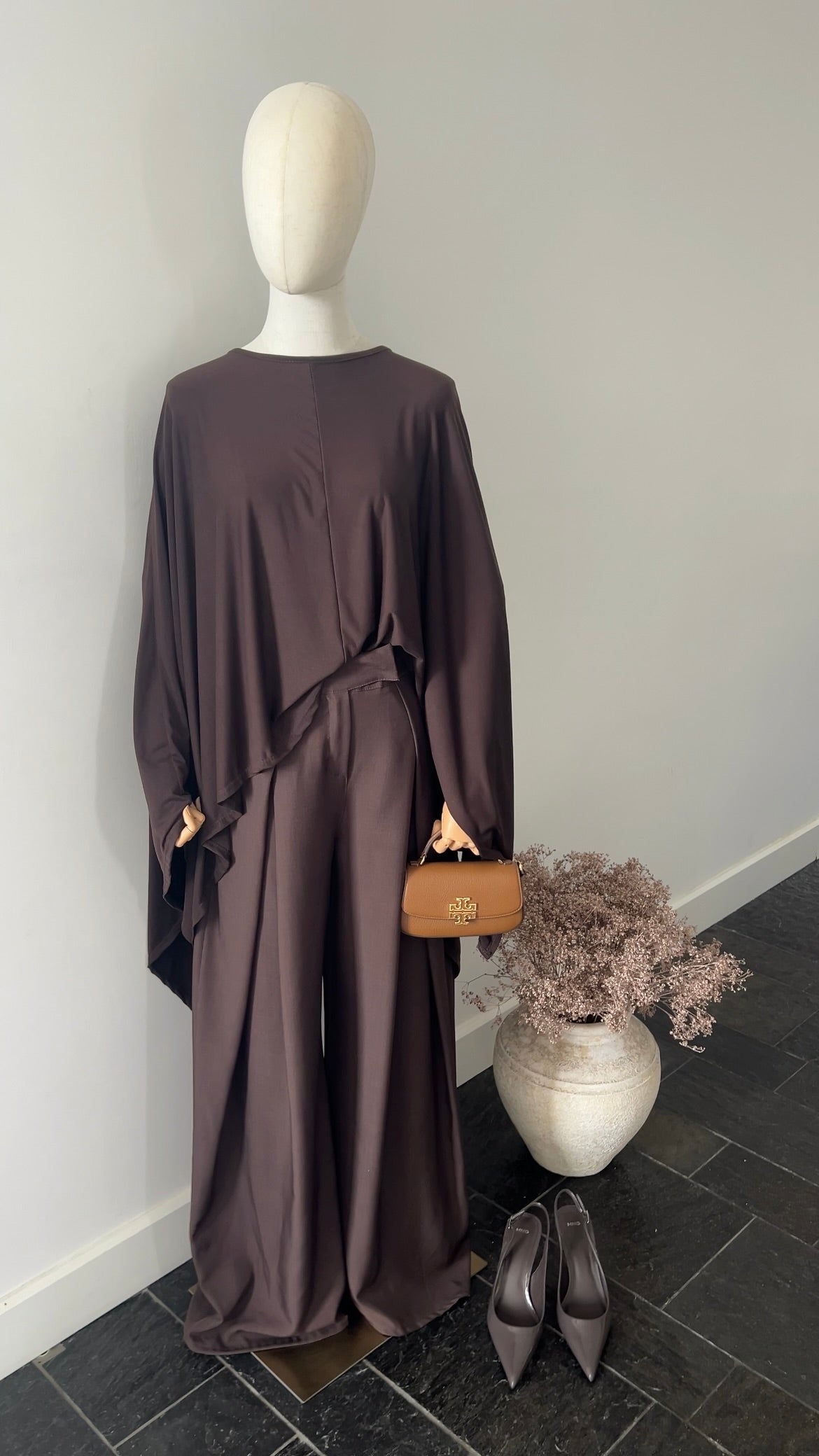 DRAPED TROUSERS DARK BROWN (TALL PROOF)