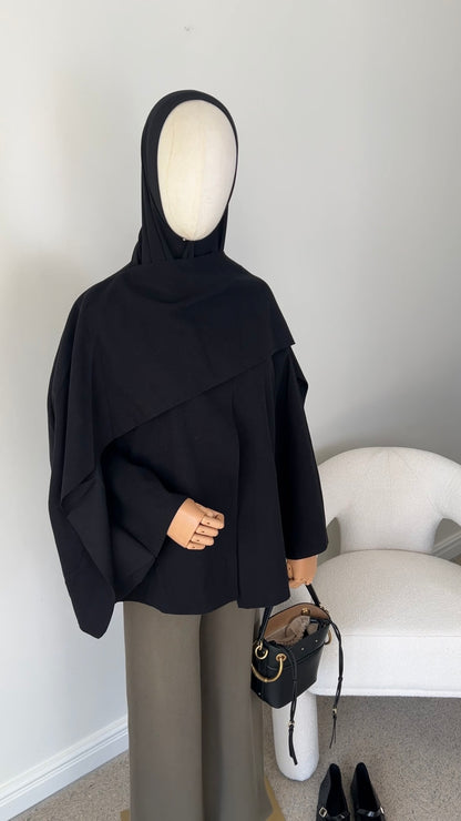 SCARF PONCHO BLACK