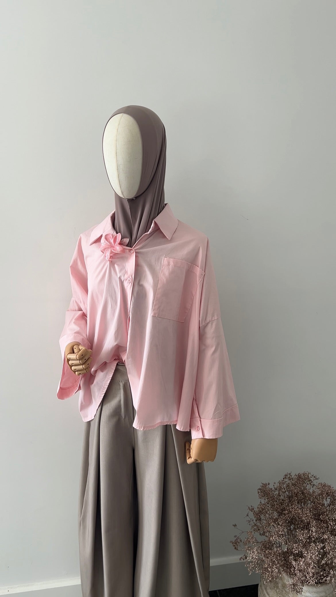 DRAPED TROUSERS TAUPE (TALL PROOF)