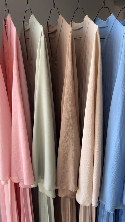 BEIGE PLEATED DRESS