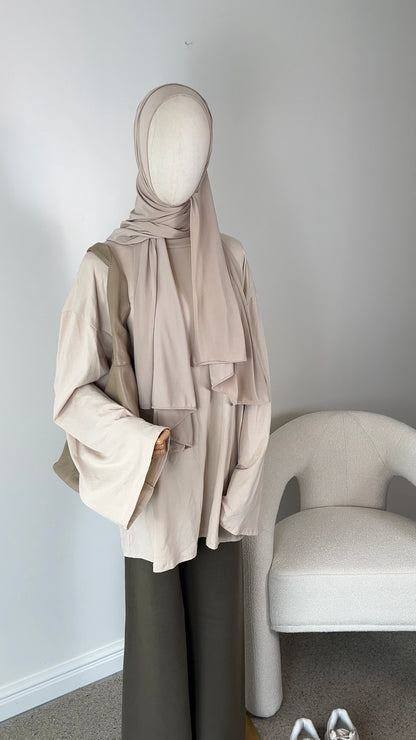 COTTON EXTRA LONGSLEEVE BEIGE