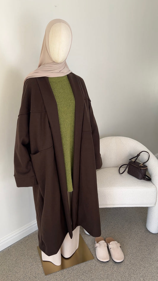 OVERSIZED COAT DARK BROWN