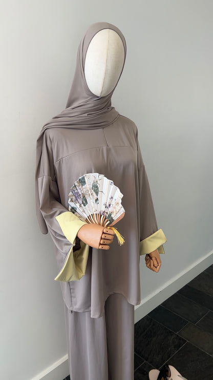 SLEEVE BURKINI LIGHT TAUPE/YELLOW