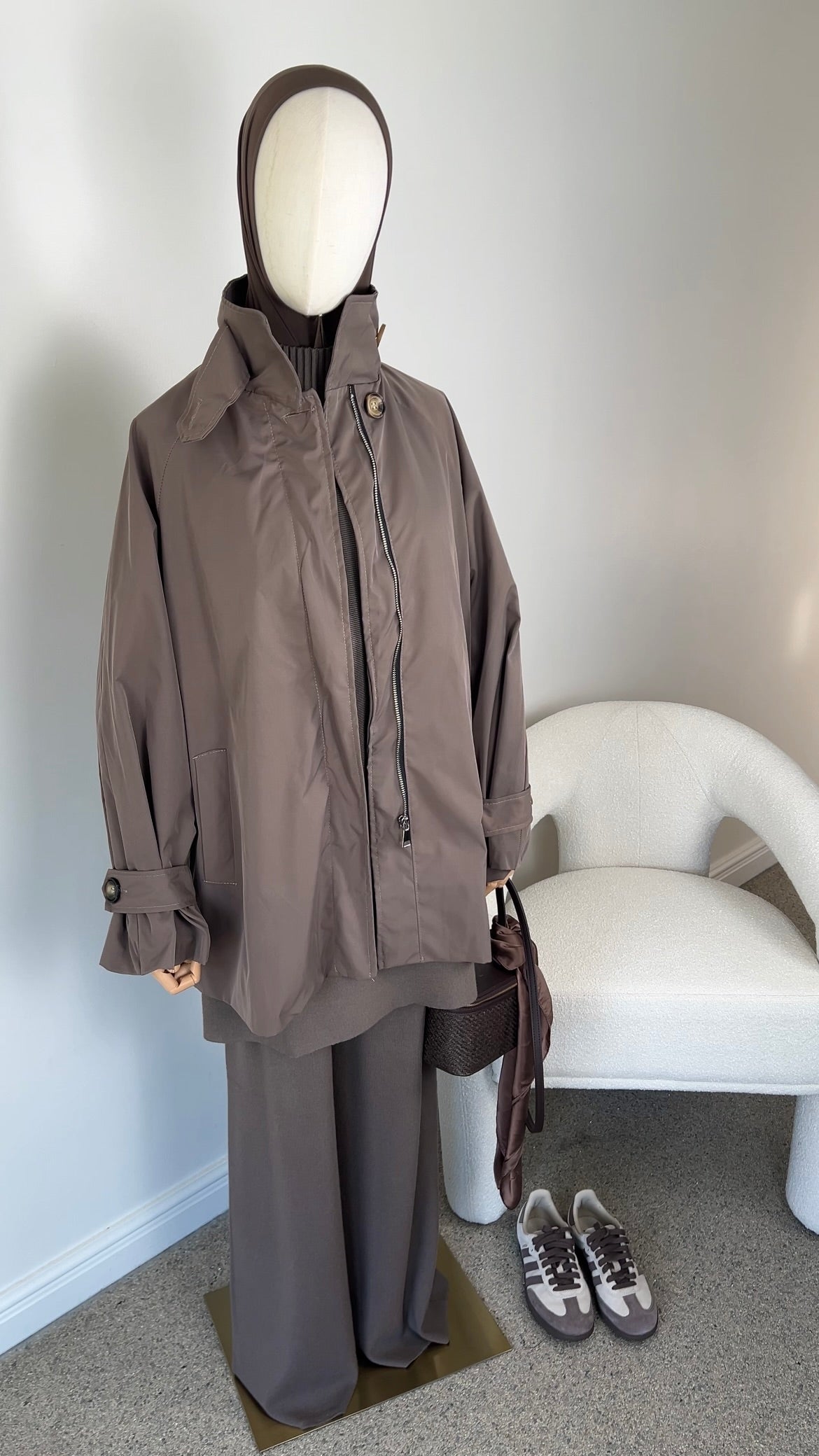 MID TRENCH COAT TAUPE