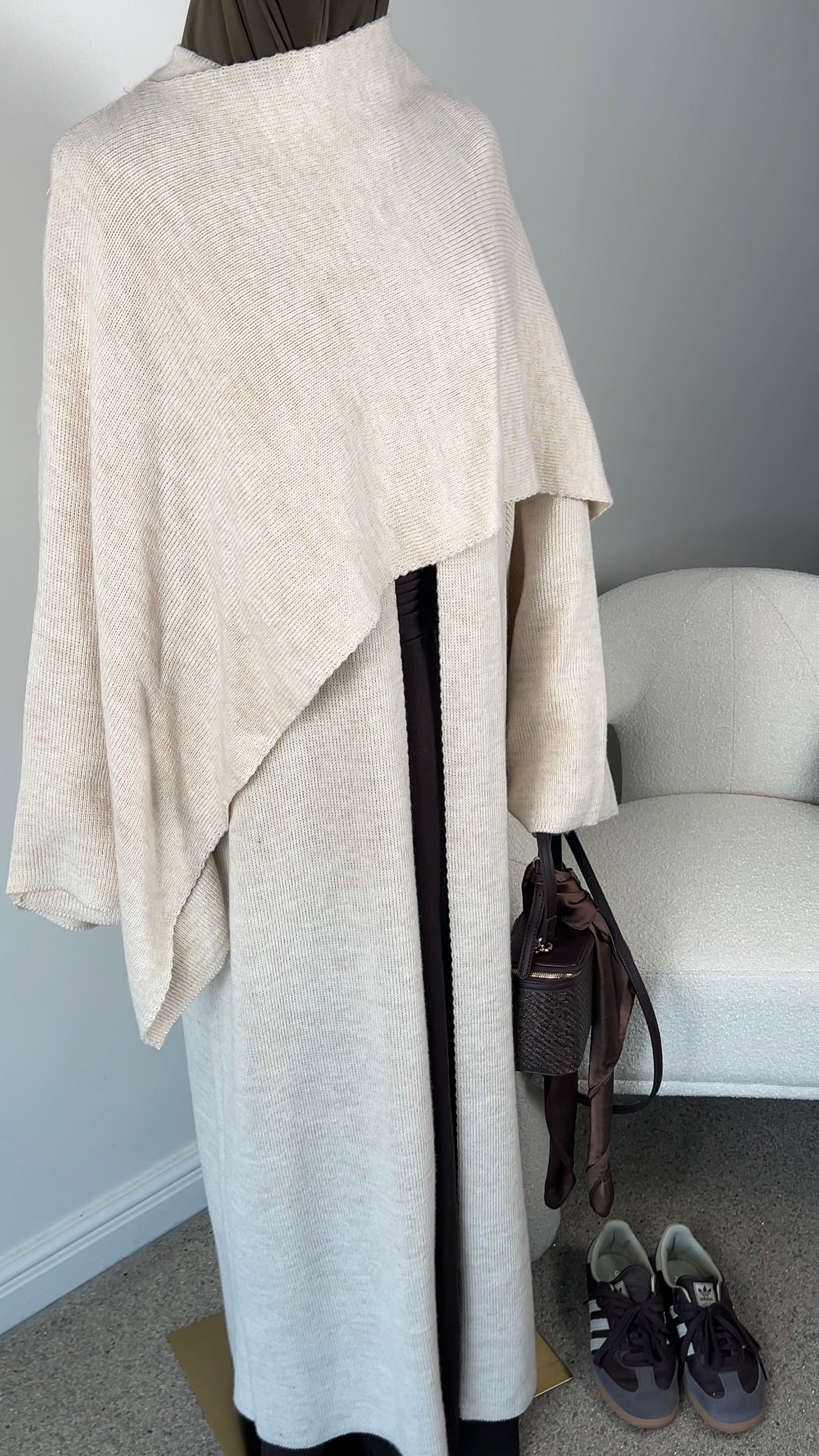 PONCHO ABAYA BEIGE
