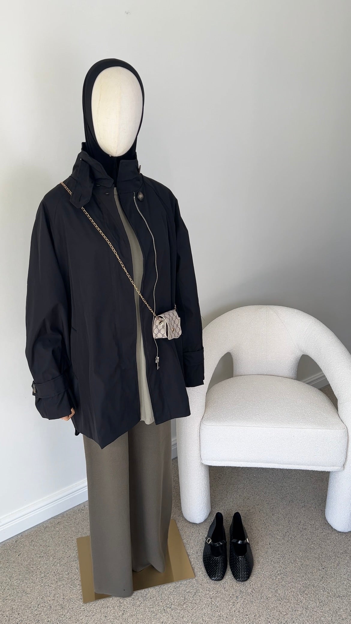 TRENCH COAT MIDI BLACK