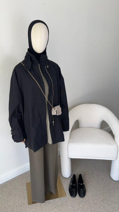 TRENCH COAT MIDI BLACK