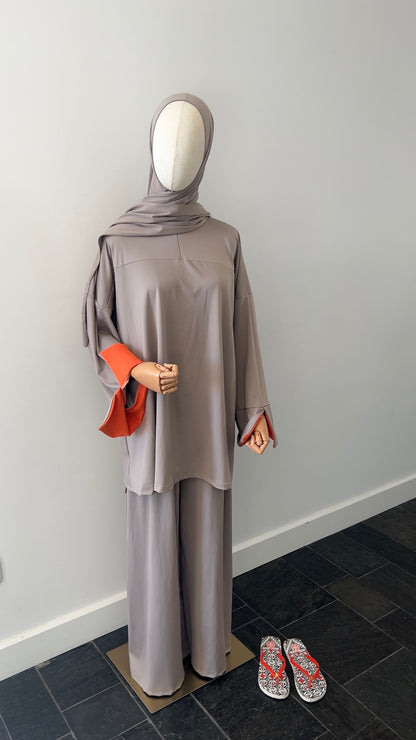 SLEEVE BURKINI LIGHT TAUPE/ORANGE