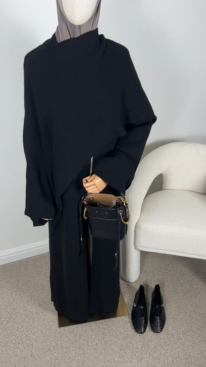 PONCHO ABAYA BLACK
