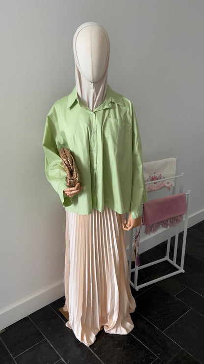 OVERSIZED SHIRT APPLE GREEN