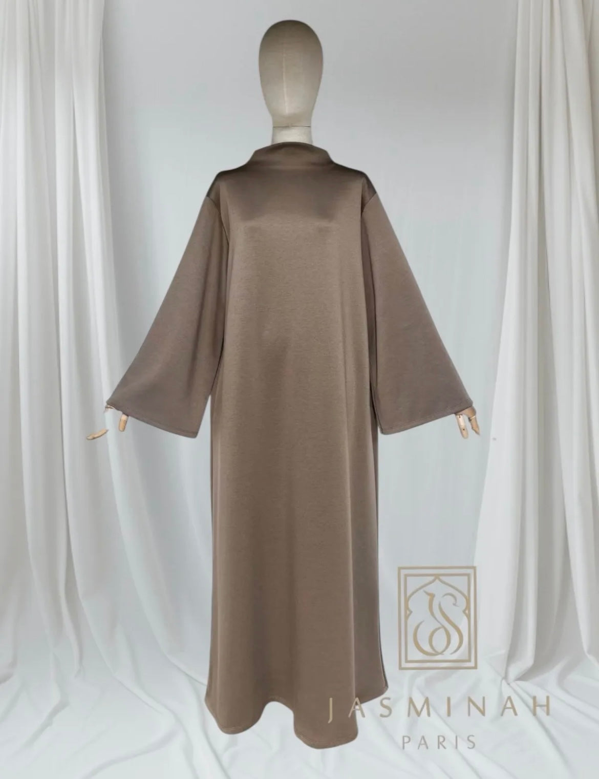 Comfy jersey dress with pockets (Brown, taupe, beige, black)
