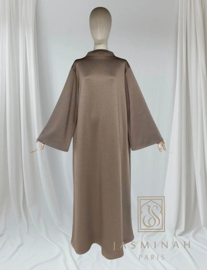 Comfy jersey dress with pockets (Brown, taupe, beige, black)