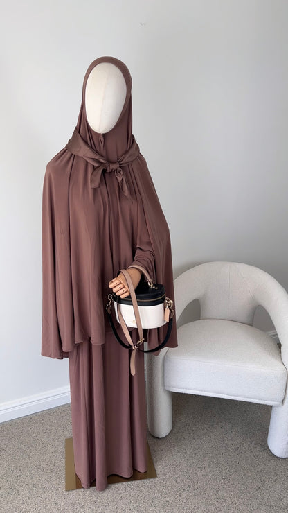 SKIRT KHIMAR SET WARM BROWN