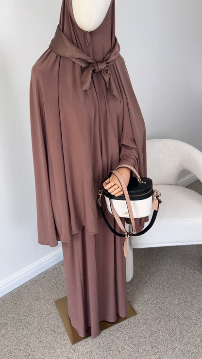 SKIRT KHIMAR SET WARM BROWN