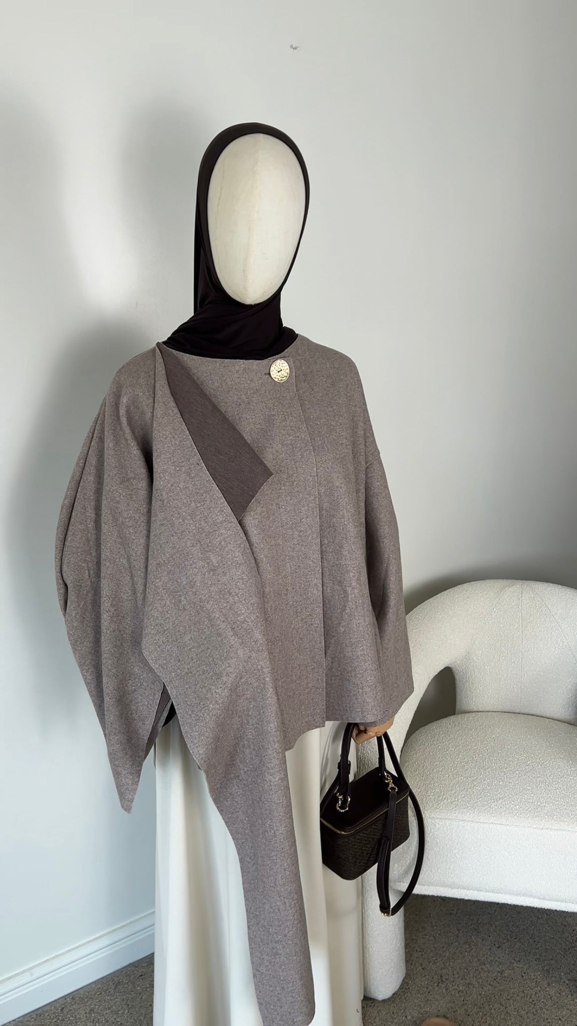 SCARF PONCHO TAUPE