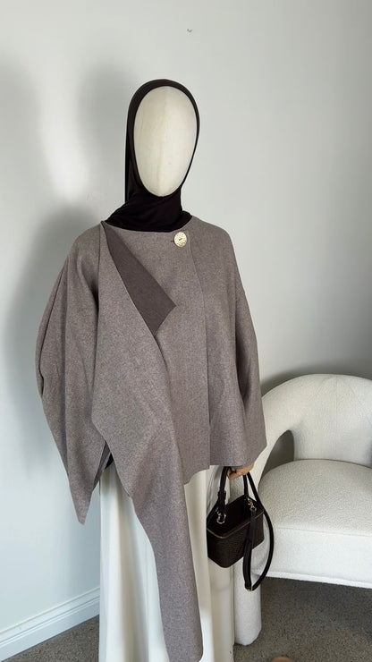 SCARF PONCHO TAUPE