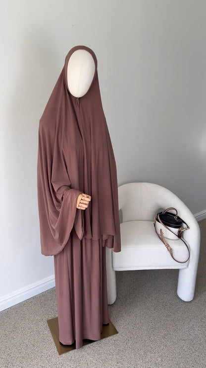 SKIRT KHIMAR SET WARM BROWN