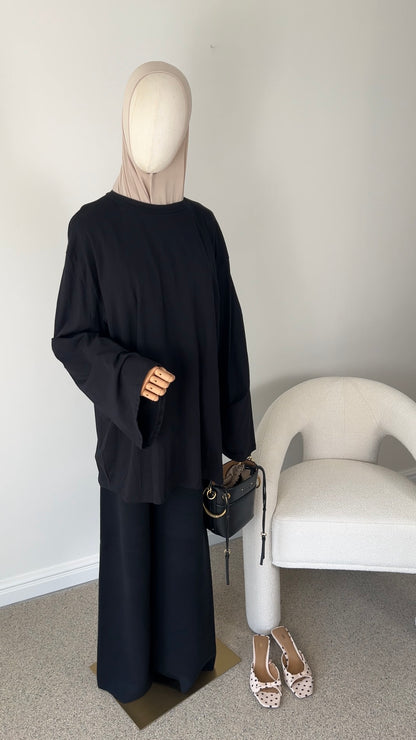 COTTON EXTRA LONGSLEEVE BLACK