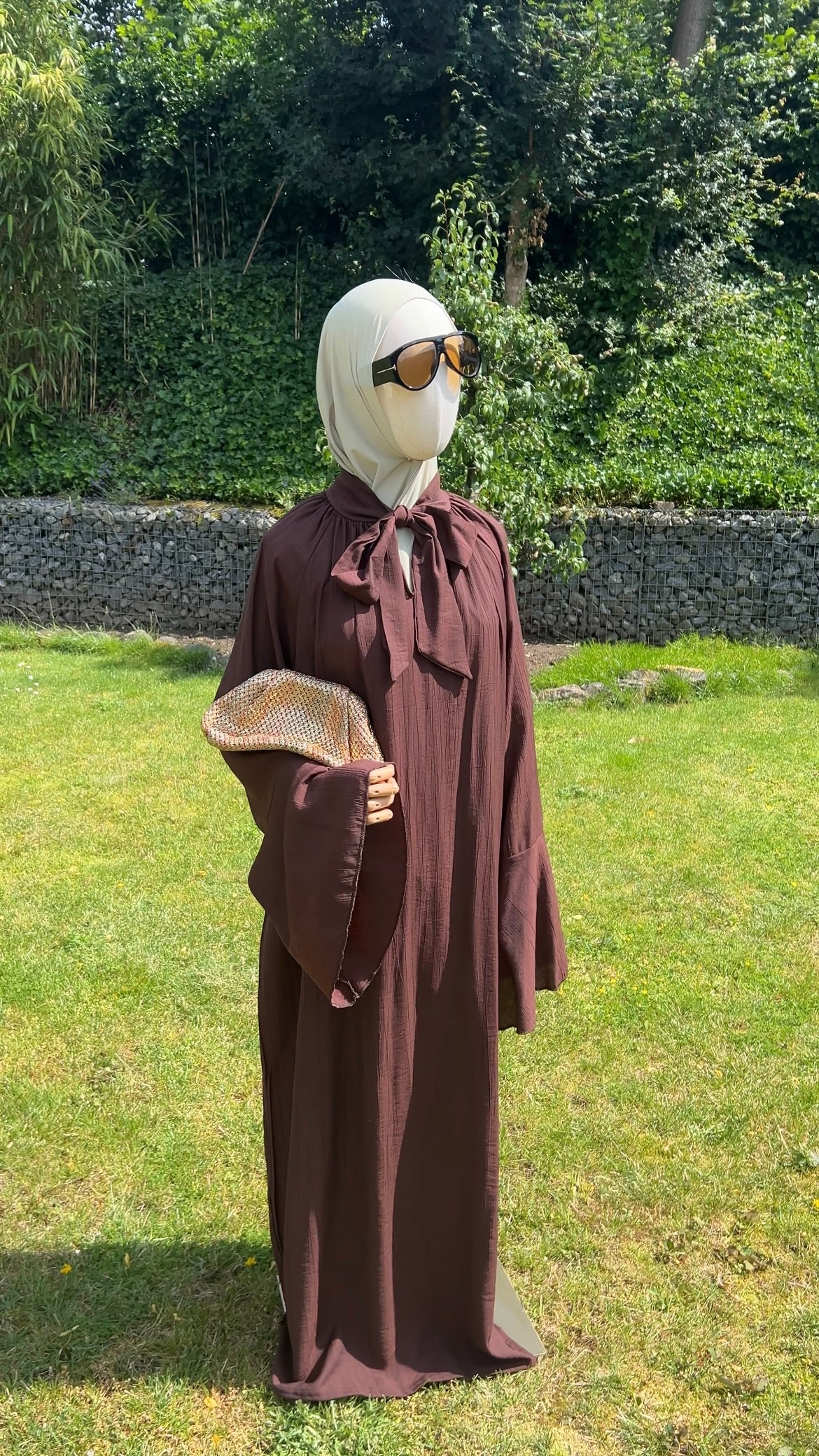 AIRY TIE DRESS CHOCO