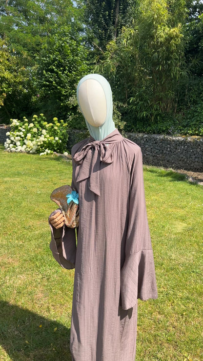 AIRY TIE DRESS TAUPE