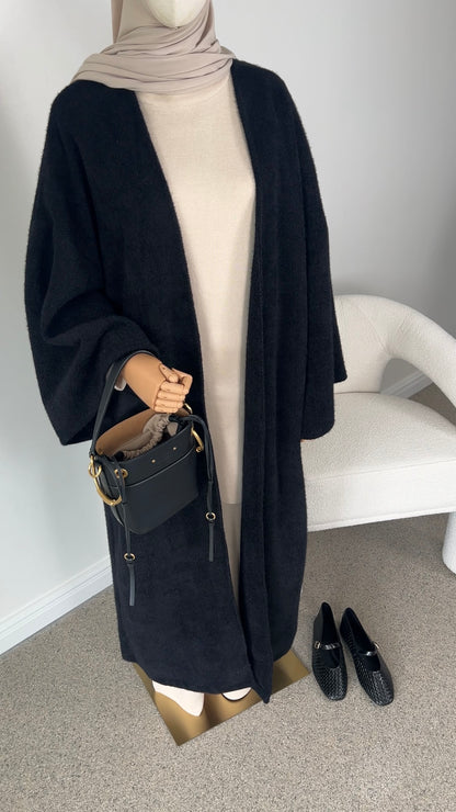 TEDDY ABAYA COAT BLACK