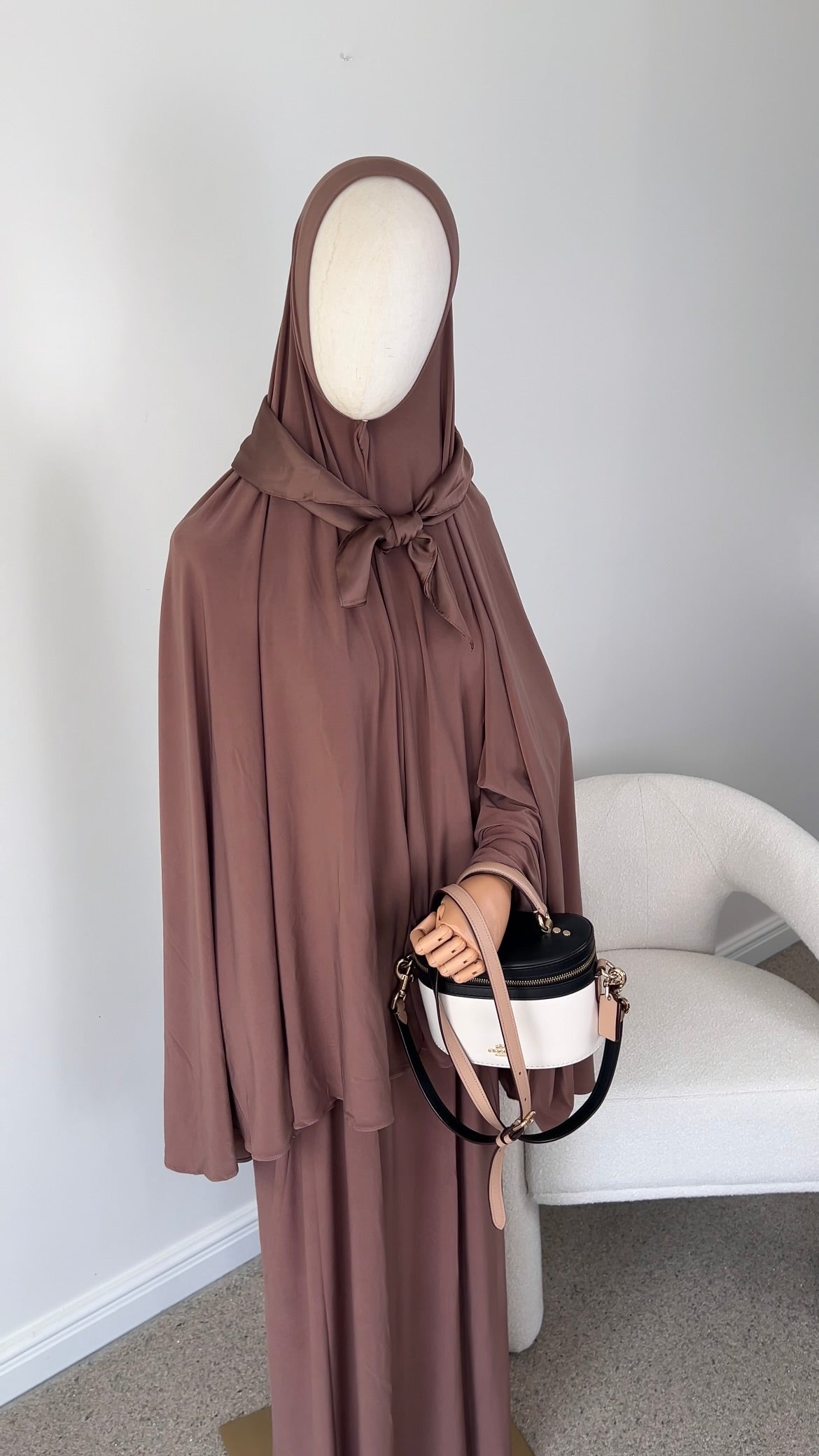 SKIRT KHIMAR SET WARM BROWN