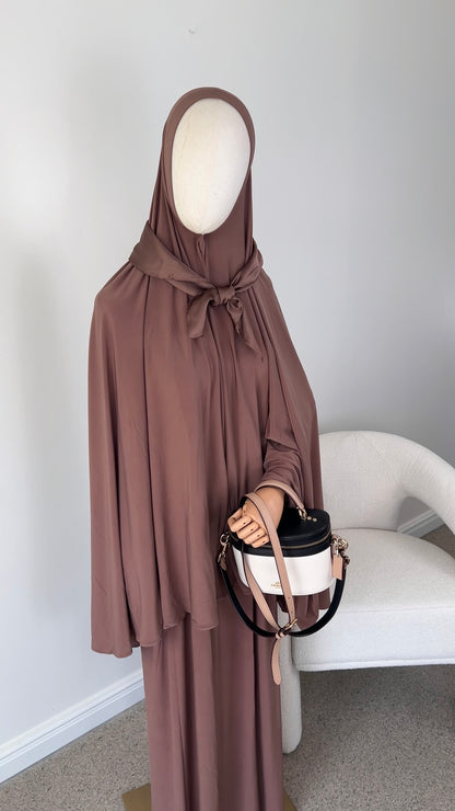 SKIRT KHIMAR SET WARM BROWN