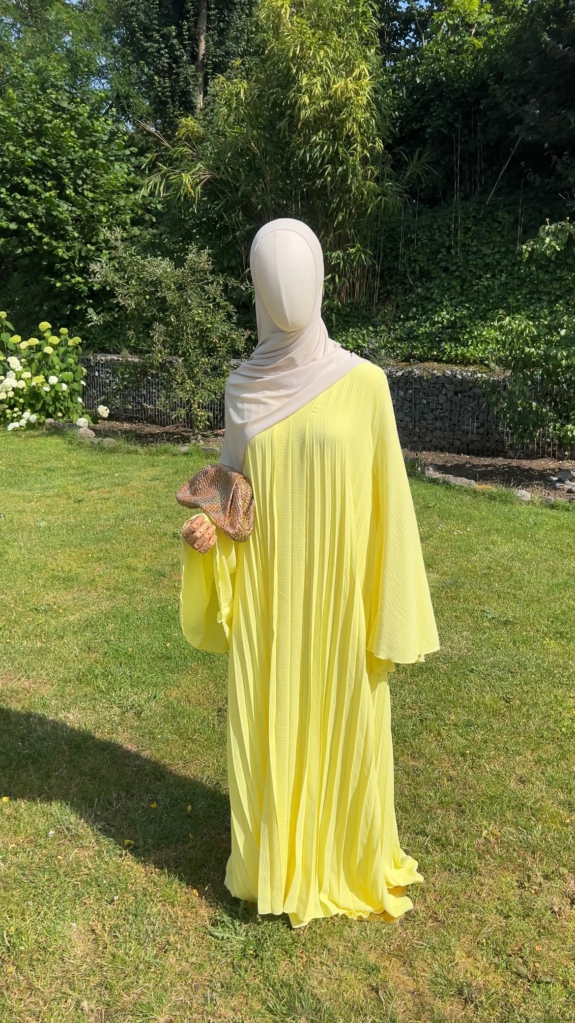 PLEATED DRESS YELLOW