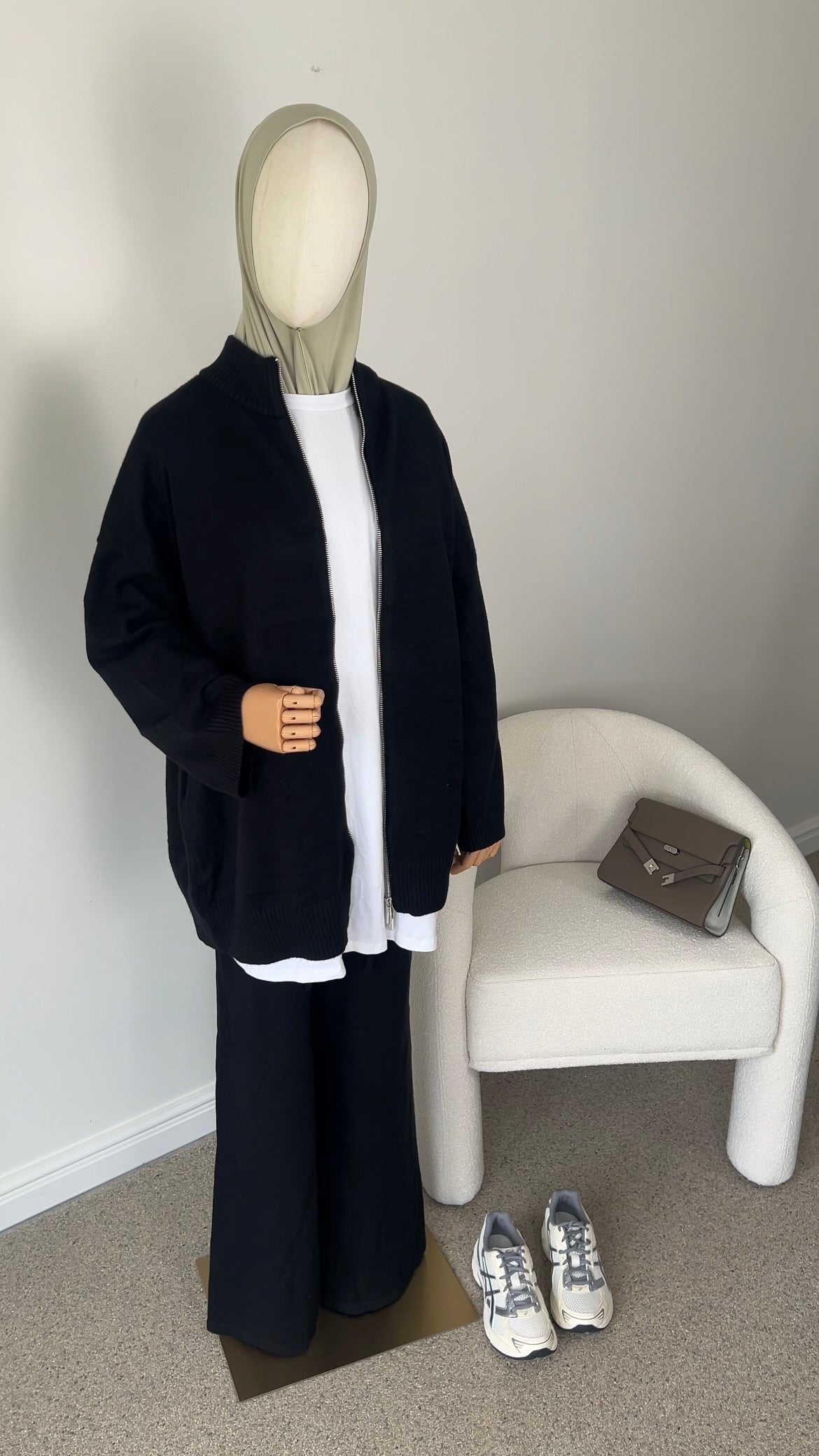 ZIP KNITTED SET BLACK