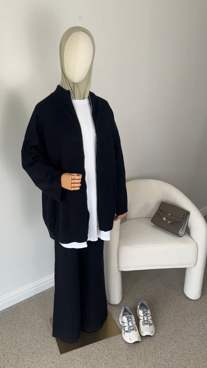 ZIP KNITTED SET BLACK