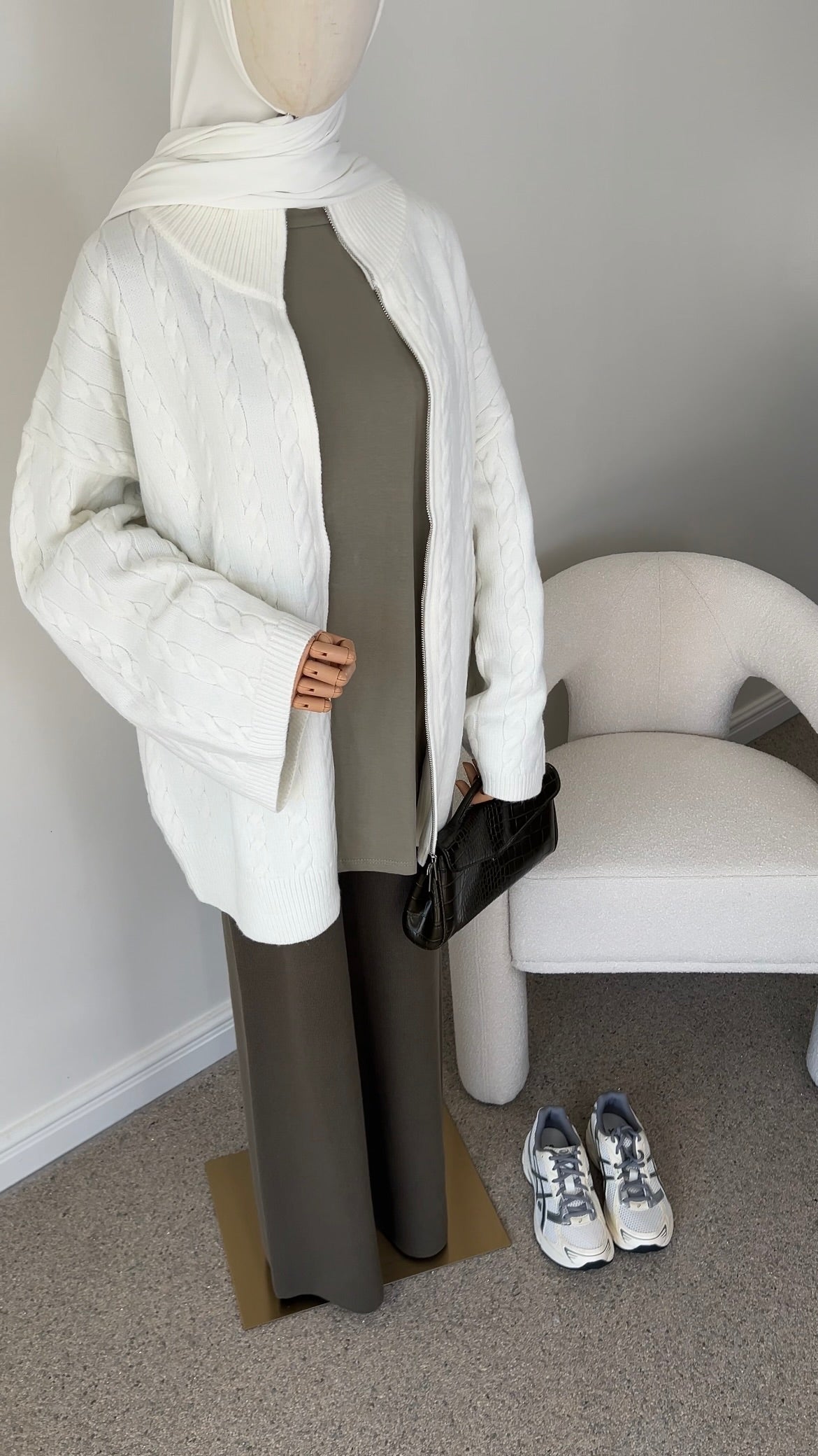CABLE ZIPPER OFF WHITE