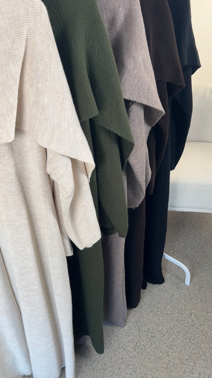 PONCHO ABAYA BEIGE